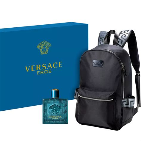 versace eros gift set with backpack|versace aftershave set.